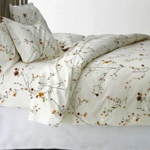 Crate & Barrel Sakura Full Duvet, Flat Sheet, Fitted‎ Sheet, PIllowcase and Sham